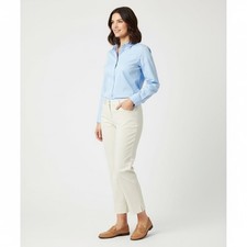 NEW Chico's Ultimate Fit Crop Pants Women Medium 10 1.5 Ivory Stretch Career