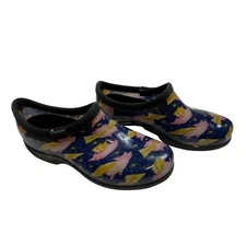 Sloggers Women's Size 7 Flying Pigs Garden Shoes Navy Slip-On Waterproof -Clean!