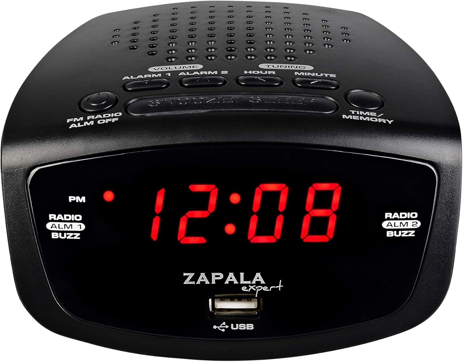 Wake-Up Alarm Clock with Radio for Bedside or Kitchen, Dual Alarm, Sleep & Snooz