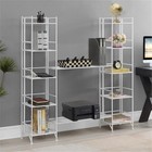 Pemberly Row Contemporary 5-Tier Metal Folding Shelves in White