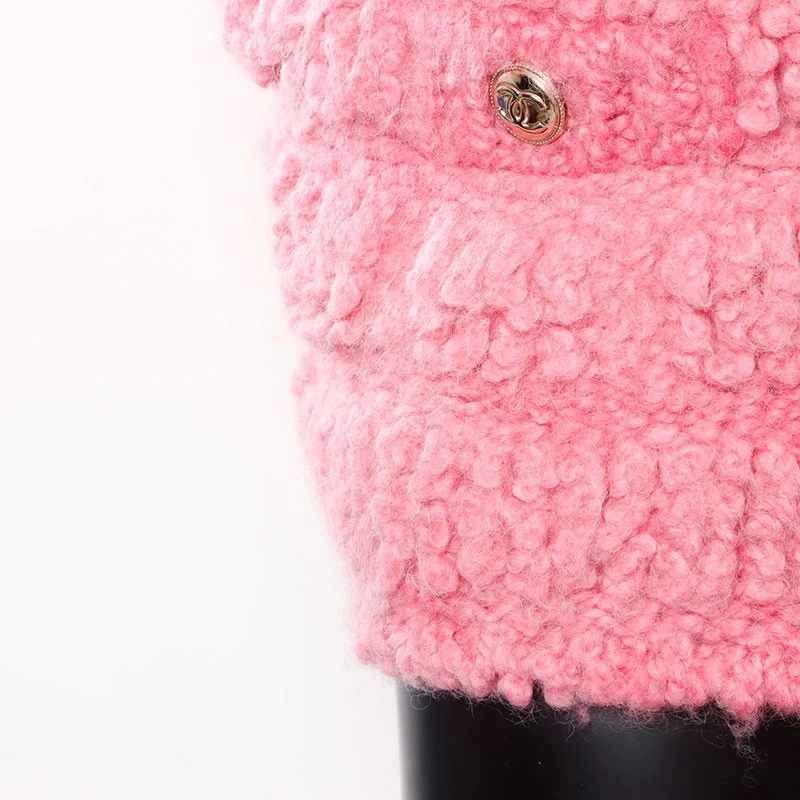 Giacca CHANEL lana di alpaca con bottoni COCO taglia:36 rosa WS15075