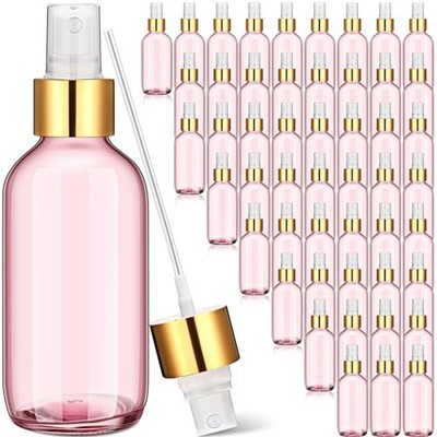 50 Pieces 4oz Small Glass Spray Bottles for Essential Oil Empty Pink, Gold