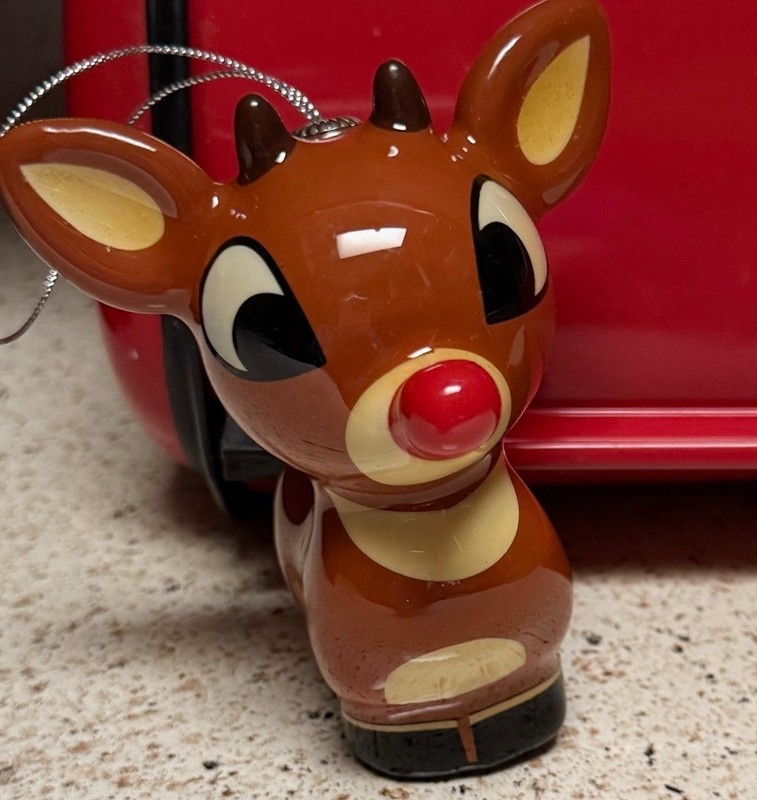 RARE RUDOLPH the RED NOSED REINDEER CHRISTMAS ORNAMENT