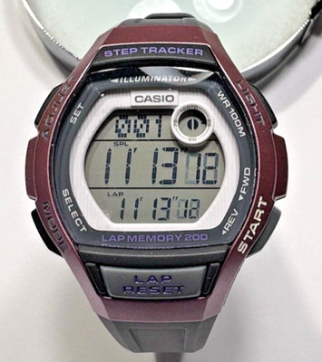 Casio LWS2000H Step Tracker Digital Watch 100M WR 200 Lap Pink Gray