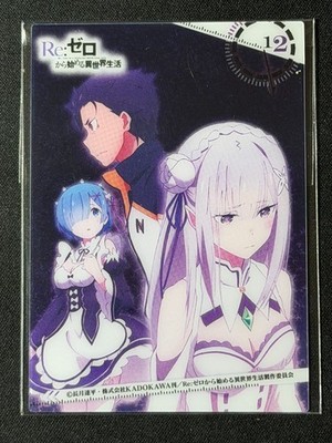 Kadokawa Japanese Re Zero Clear Card Collection Emilia Rem #12 WAIFU US SHIP
