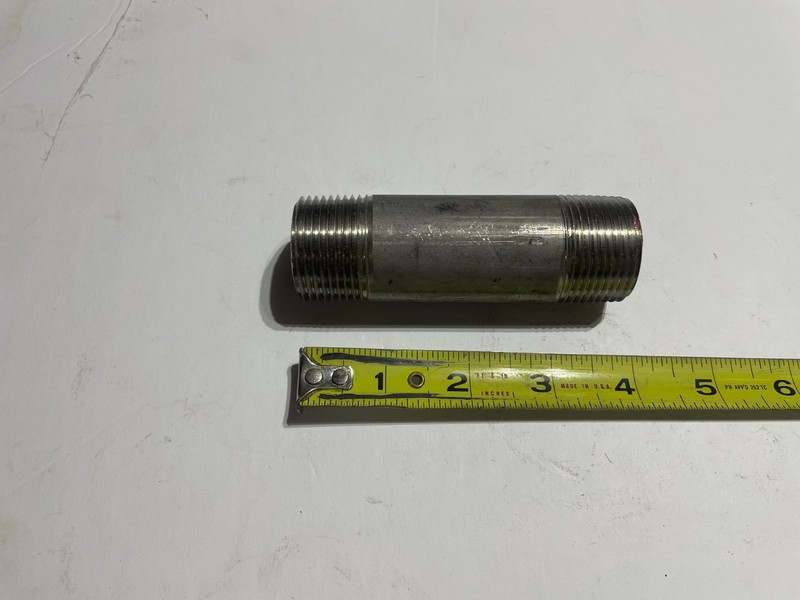 1" NPT x 4" long stainless steel pipe nipple