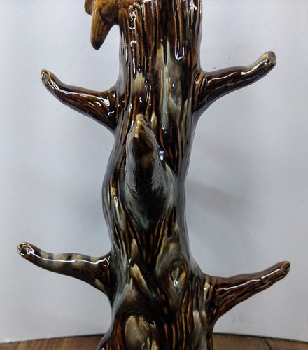 Portavasos Cramer 1979 Cerámica Árbol Búho Sin Tazas 15" Marrón Tostado - Imagen 3 de 14