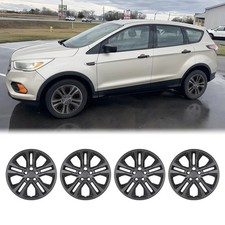 17" Black Matte PP Hubcaps Set Of 4 Wheel Covers For 2013-2025 Ford Escape