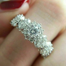 3.50 Ct White Diamond Art Deco Vintage Wedding Ring 925 Sterling Silver