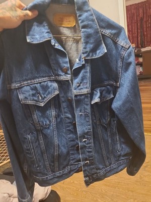 Men s Levi's Original Denim Blue Jean  Jacket  Button Front Sz 44 Made In USA