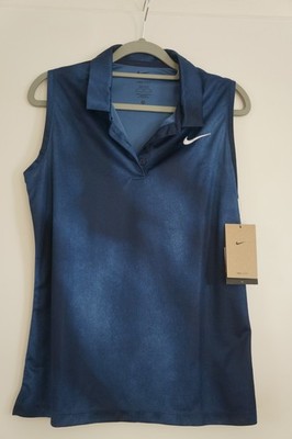 Nike Damen Polo Shirt Blau Dri-Fit  Golf Tennis Dri-Fit  - NEU -