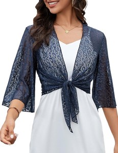 green emerald velvet dress Women Shrug Soft Chiffon Open Front Sheer 3/4 Sleeve Bolero Cardigan for Evening  Dress(Black,S) at Amazon Women's Clothing store main image 0