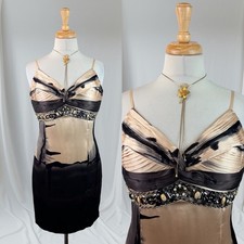 Sue Wong Silk Abstract Evening Dress Glam Embellished Fairy Whimsical 90s Y2K 4