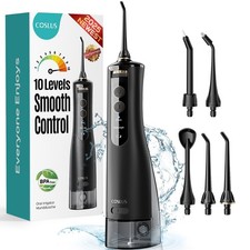 COSLUS Portable Water Flosser for Teeth: 10 Pressure Settings Professional Wa...