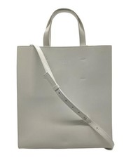 Borsa tote MSGM in ecopelle con micro logo in rilievo bianca