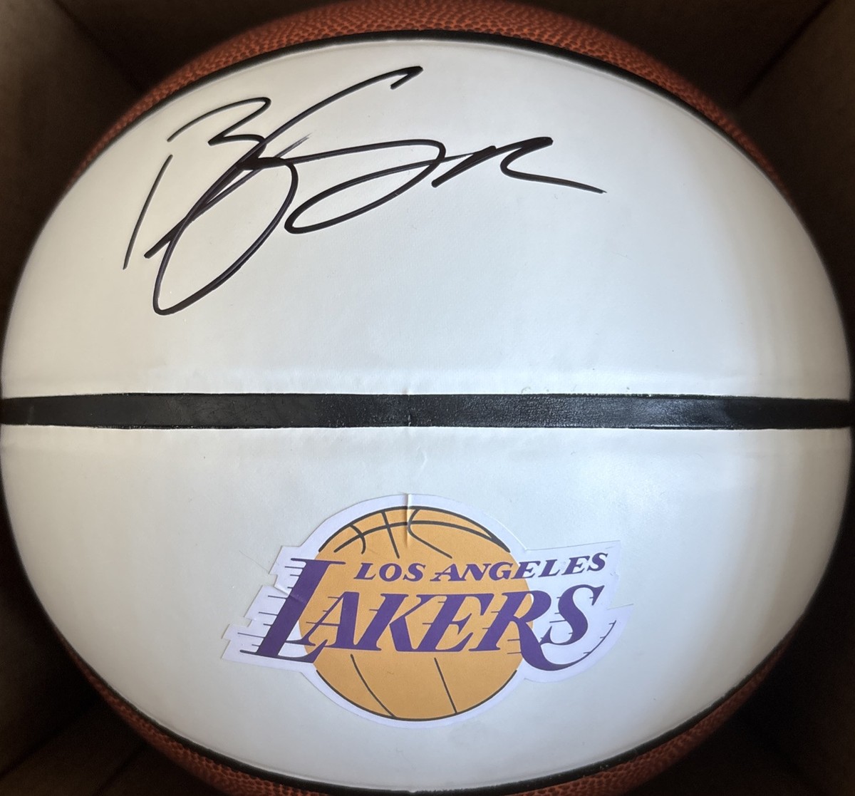 Bronny James Jr. Signed Autographed Los Angeles Lakers Logo