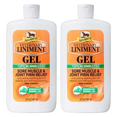Absorbine Veterinary Liniment Gel, 12-fl oz Sore Muscle & Pain Relief  2 PACK