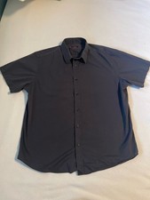 UNTUCKit Men's Short Sleeve Button-Up Shirt Size XL Faded Black Cotton