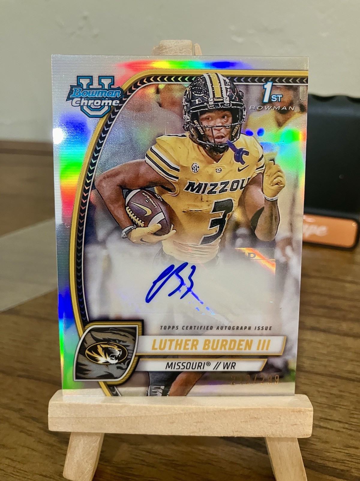 2024 Bowman University Chrome Luther Burden III 1st Refractor Auto /299 RC CLEAN