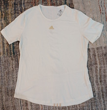 Adidas Women's Essential ADIDAS AEROREADY TShirt Cream MED Gold Stripes