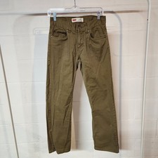 Boy Slim Levi Strauss 514 Straight Olive Green Pants Size 16 Reg Casual Chino