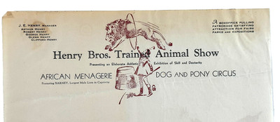 30s 40s Henry Bros Animal Trainers circus carnival sideshow Barney Lion