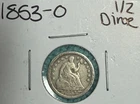 1853-O Seated Liberty Half Dime Variety 3 with arrows, Historic Silver Coin L@@K