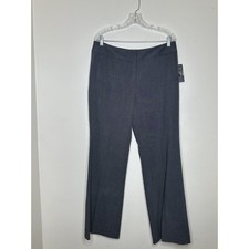 Rafaella Modern Fit Wide Leg Dress Pant NEW Size 12 Two Way Stretch Gray Trouser