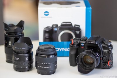 Konica Minolta Dynax 7D 4 Objektive Zubehörpaket TOP Sammlerzustand