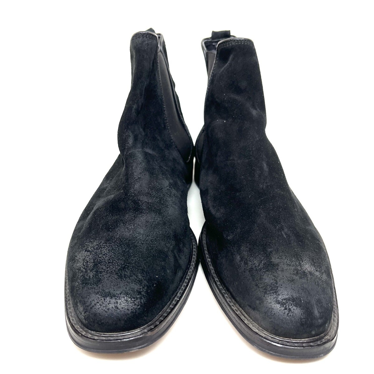 Aldo Chelsea Black Suede Leather Pull On Ankle Boots Men display picture 3