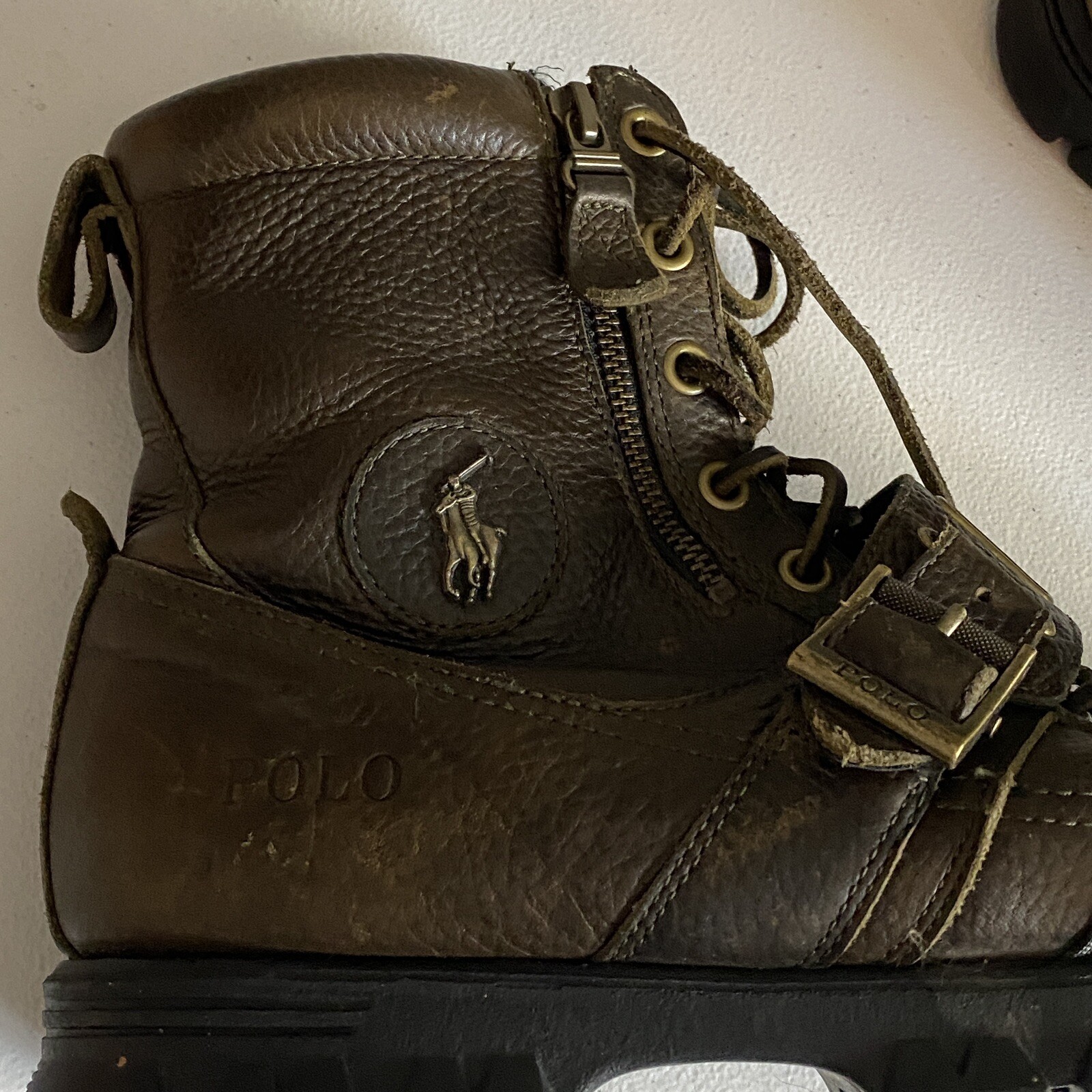 POLO RALPH LAUREN Mens Brown ANDRES III BOOTS Size 10… Gem