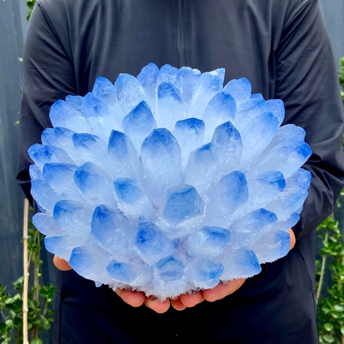15.3LB New find sky blue phantom quartz crystal cluster mineral sample - 第 10/13 張圖片