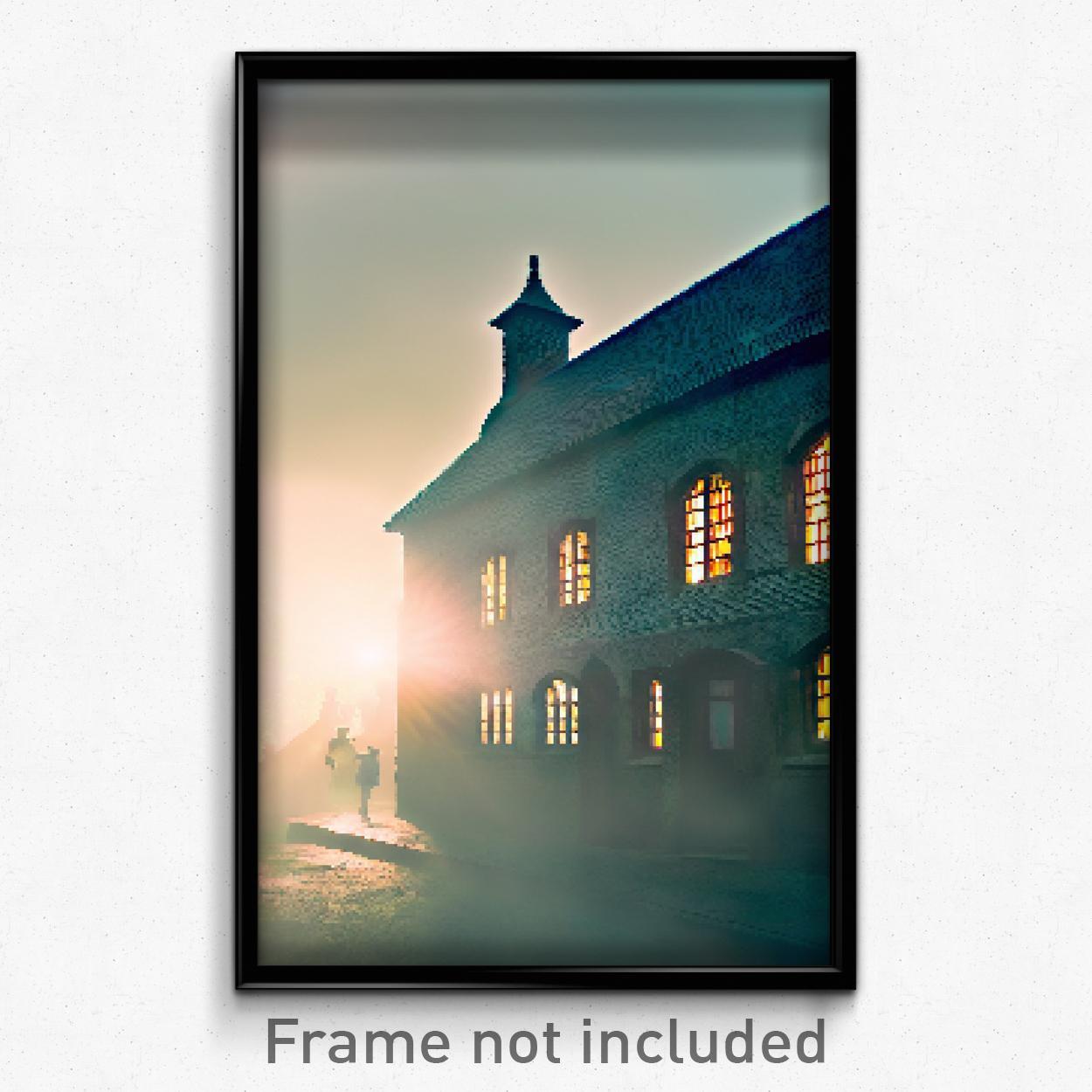 8 Bit Pixel Art Poster - Squiggly Almshouse Psychedelic Video Game Print