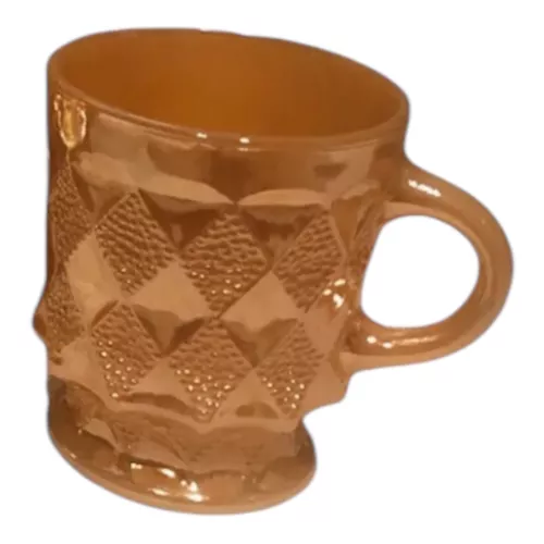 Vintage Anchor Hocking Fire King Peach Luster Kimberly Diamond Coffee Tea Cup 