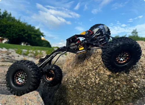 Rhino RC W1 RTR Chassis 317mm 1/10 Shafty Crawler Rig MOZA 1.9 Tires Brass Wheel - Picture 15 of 21