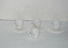Vintage Milk Glass Child's Tea Set 4 Cups 3 Saucers
