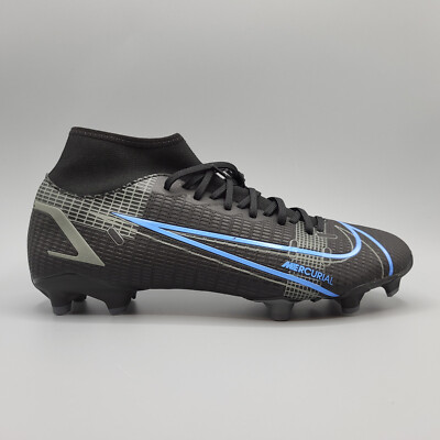 Men's Size 11.5 Nike Mercurial Superfly 8 Academy FG / MG  Black Blue CV0843-004