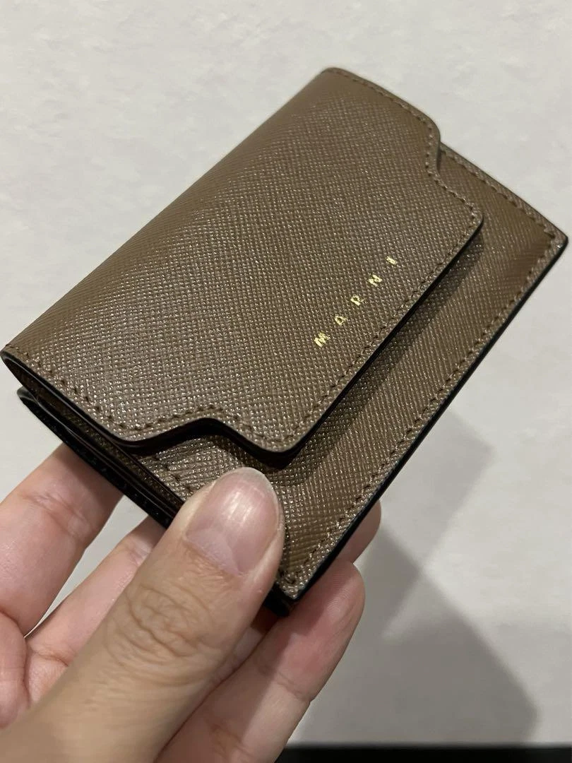 Marni Mini Wallet Saffiano Brown Unisex | eBay