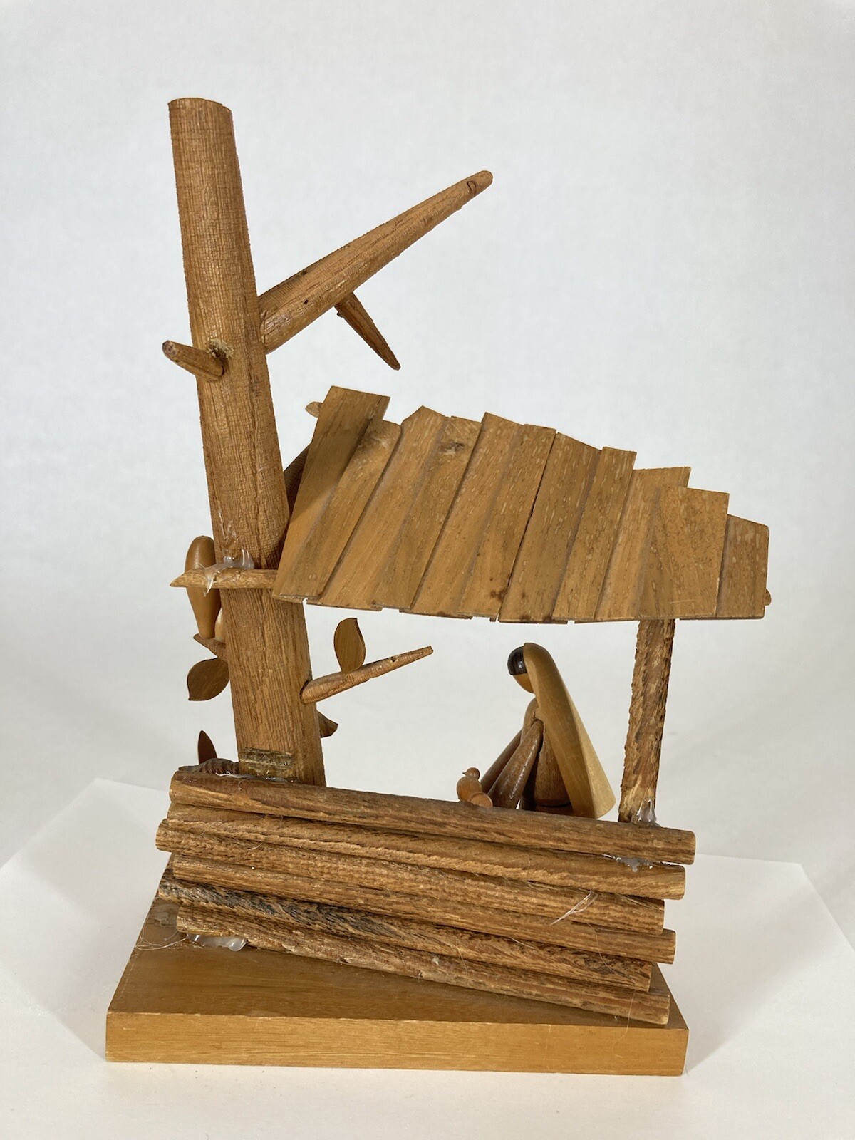 S. Sitarski & J. Fedorowicz Vintage Wooden Nativity Scene Hand Made