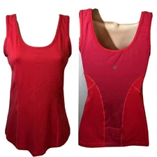 Lululemon Tri Cycle Tank Pink Coral Scoop Neck Hidden Back Pocket Biking Yoga 4