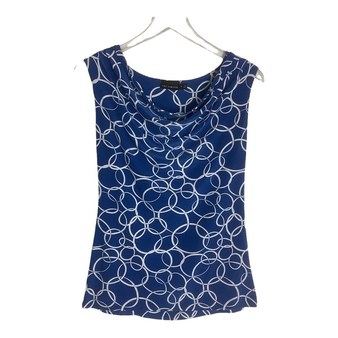 The Limited Size Small Sleeveless Blouse Blue White