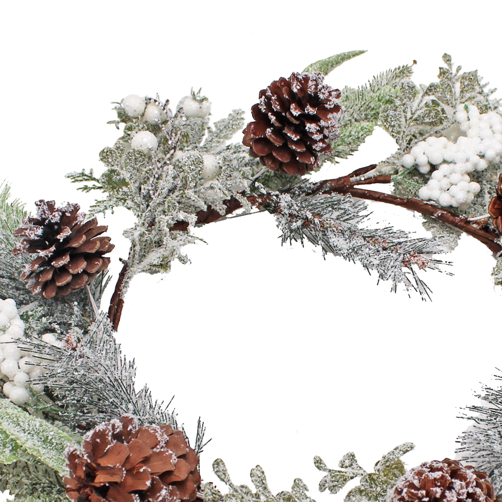 Noël Givré Guirlande Décoration avec Blanc Baies / Pin Cônes ...