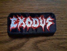 EXODUS,SEW ON RED AND WHITE EMBROIDERED PATCH