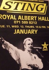 Sting Live 40x60 Royal Albert Hall 1994 Original Tour Concert Bus Shelter Poster
