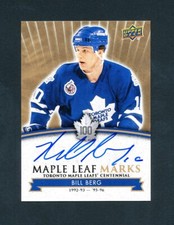2017 UD BILL BERG TORONTO MAPLE LEAFS CENTENNIAL MAPLE LEAF MARKS AUTOGRAPH AUTO