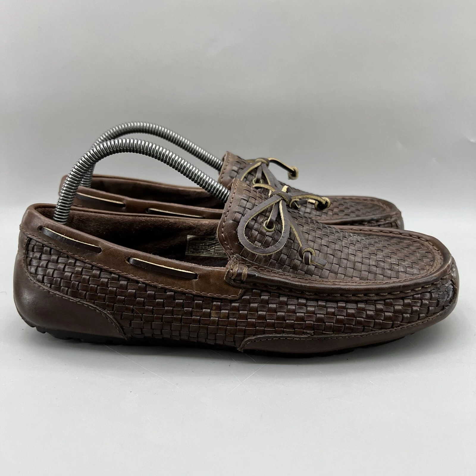 Mocassini da guida Ugg Chester uomo taglia 9 mocassini bassi comodi in pelle intrecciata marrone