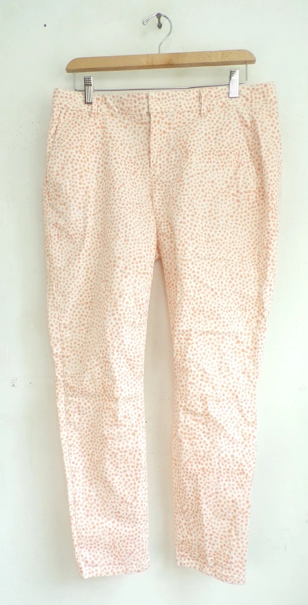 GAP Womens White Orange Cheetah Print Skinny Mini Khakis Pants