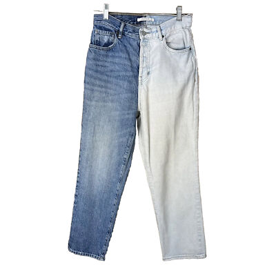 PacSun (Size 27) Women s High Rise Two Tone Button Fly Denim Jeans Distressed
