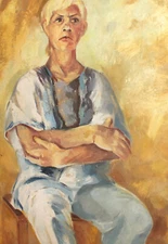 Vintage impressionist portrait oil painting