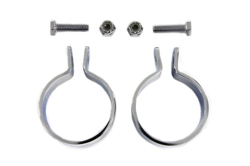 Harley Muffler End Clamp Set 2 Chrome 1-7/8" Inlet W/ Hardware V-Twin 31-2103 Q3 - Picture 5 of 7